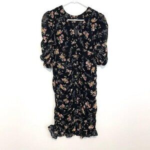 VIOLA Shirred Floral Mini Dress